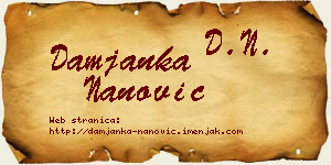 Damjanka Nanović vizit kartica
